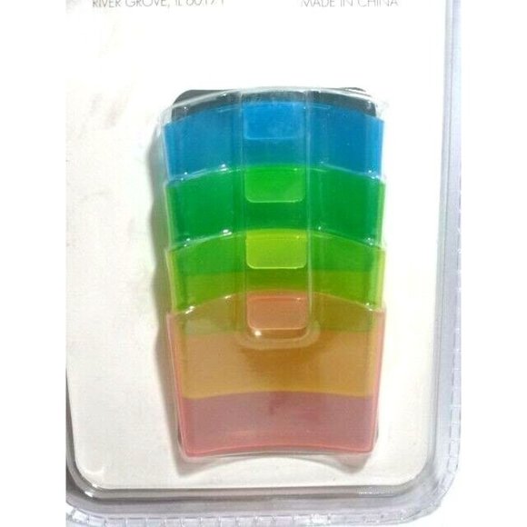 Tea Bag Holder 4-Pack Conveniently Clips to Mug Cup Rim Plastic Multicolors - Picture 3 of 3